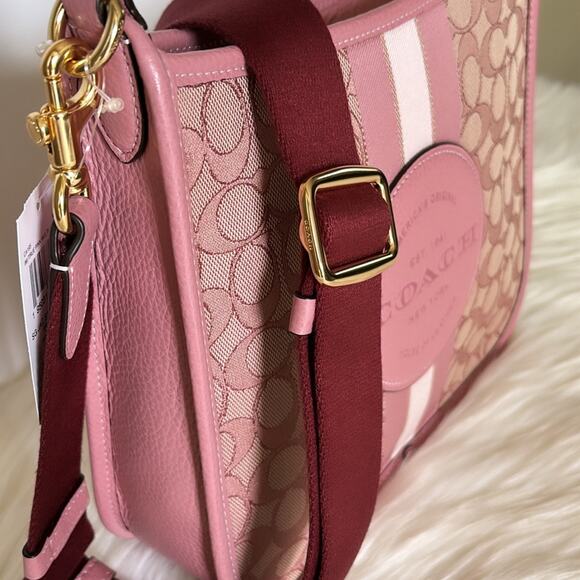 NWT Coach Dempsey File Bag In Signature Jacquard With Stripe And Coach Patch - Picture 4 of 11